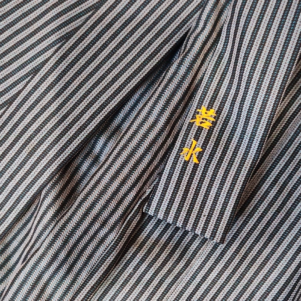 Striped Blue Kimono Robe - Picture 7 of 9